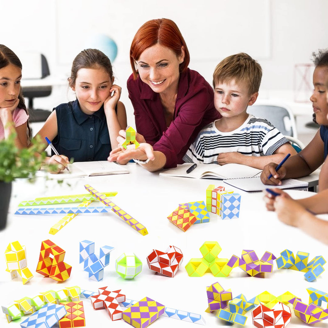 LENDOD Mini Fidget Snake Cube Twist Puzzle, 24 Count