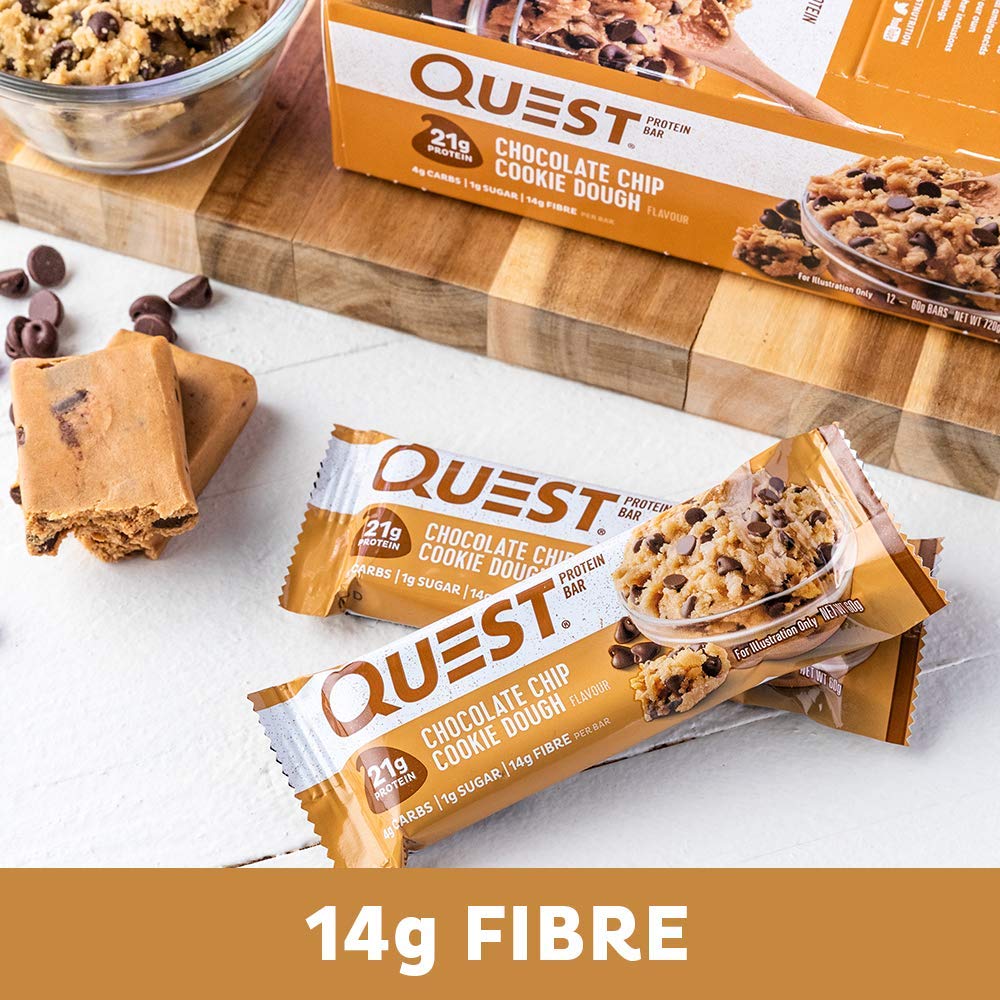 Quest Protein Bar, Chocolate Chip Cookie Dough, 12 Count