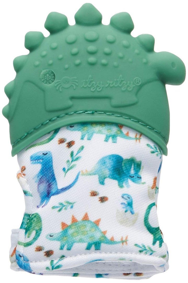 Itzy Ritzy Silicone Teething Mitt, Green Dinosaur