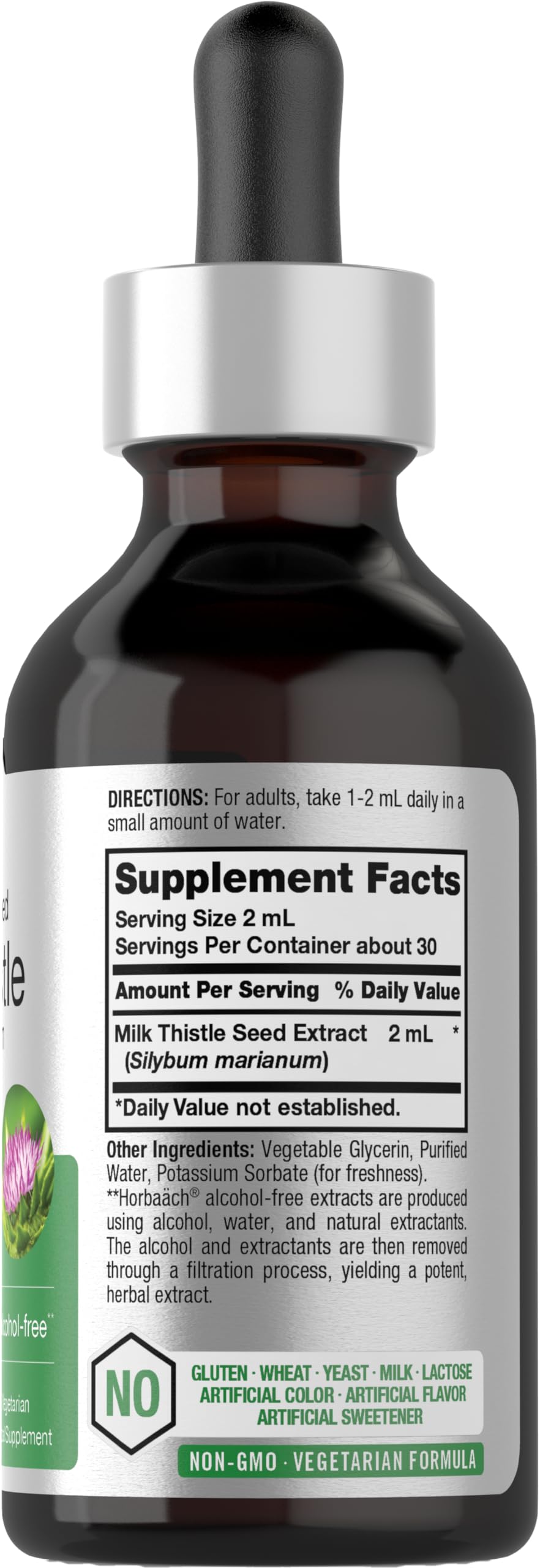 Horbäach Milk Thistle Extract Liquid, Alcohol Free, 60 ml