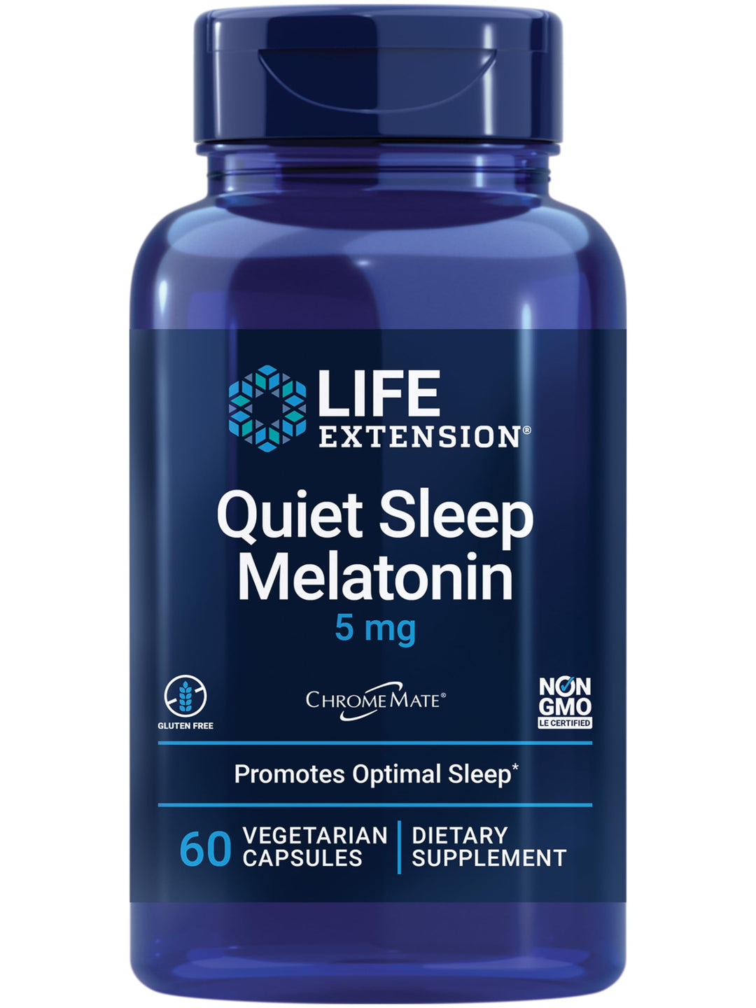 Life Extension Quiet Sleep Melatonin Capsules, 5 mg, 60 Count