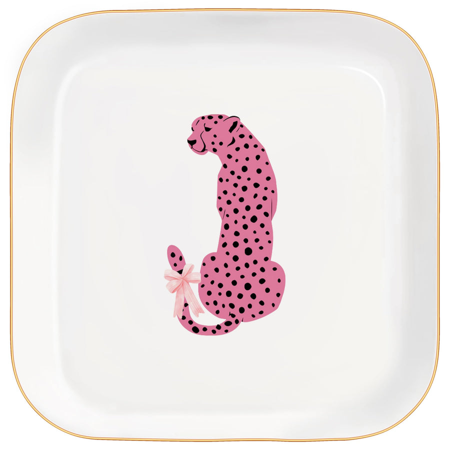 MQPPKJ Jewelry Dish, Pink Preppy Cheetah