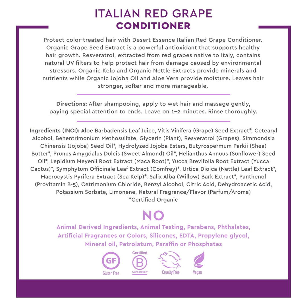 Desert Essence Italian Red Grape Conditioner, 237 ml