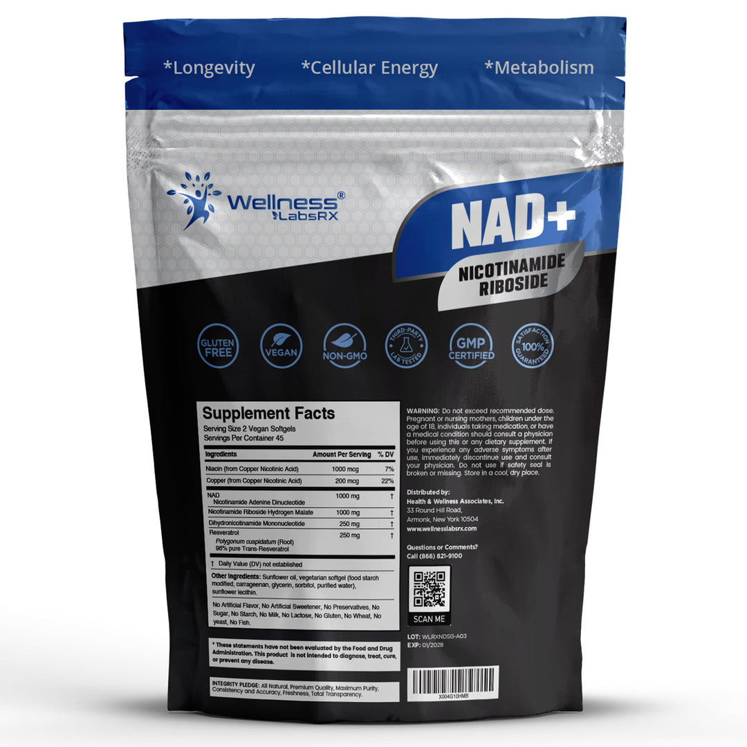 WELLNESS LABSRX NAD+ Supplement Softgels, 2500 mg