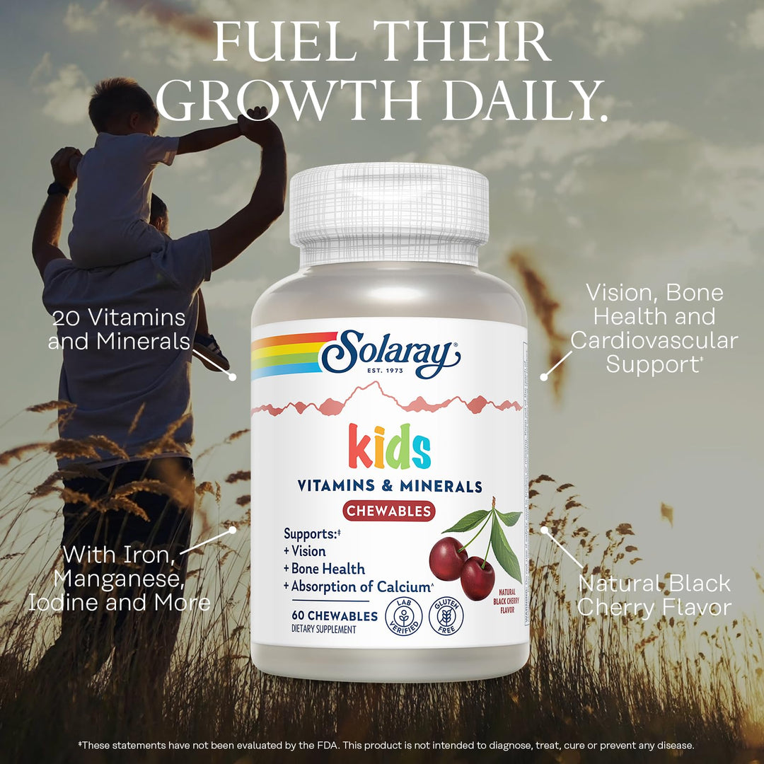 SOLARAY Children's Vitamins & Minerals Complete, Black Cherry, 120 Count