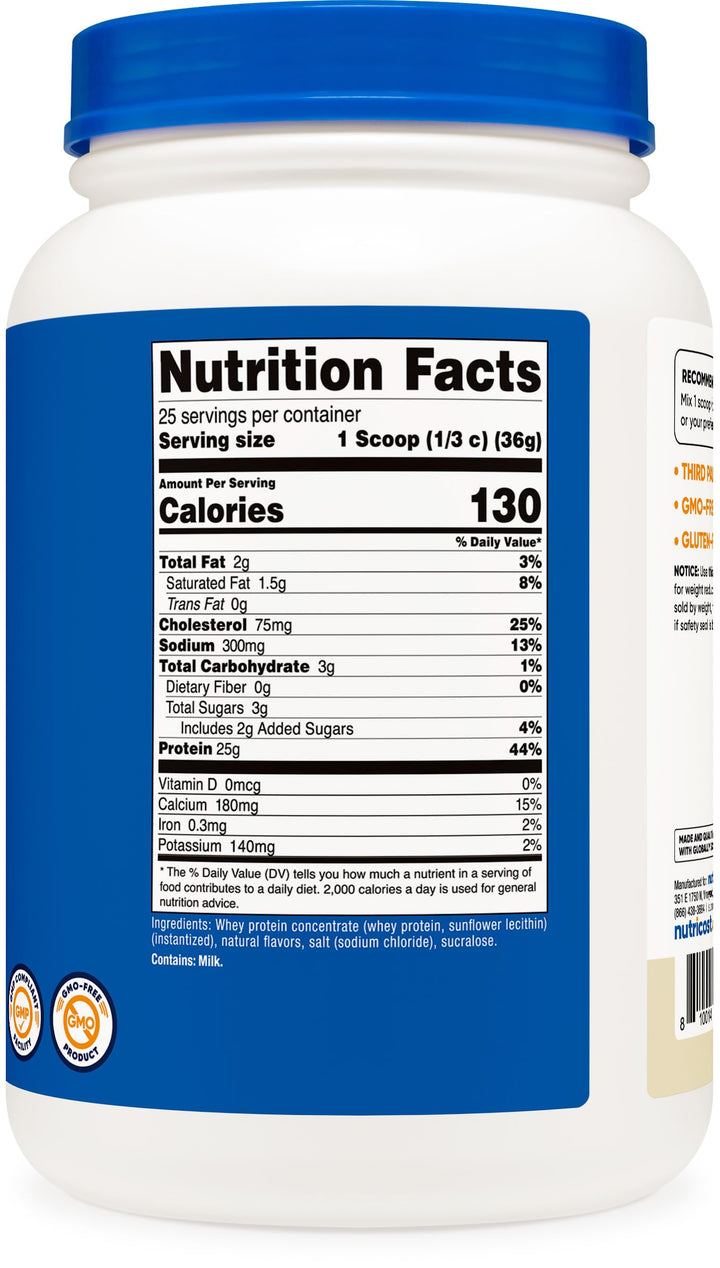 Nutricost Whey Protein Concentrate, Vanilla, 2 lb