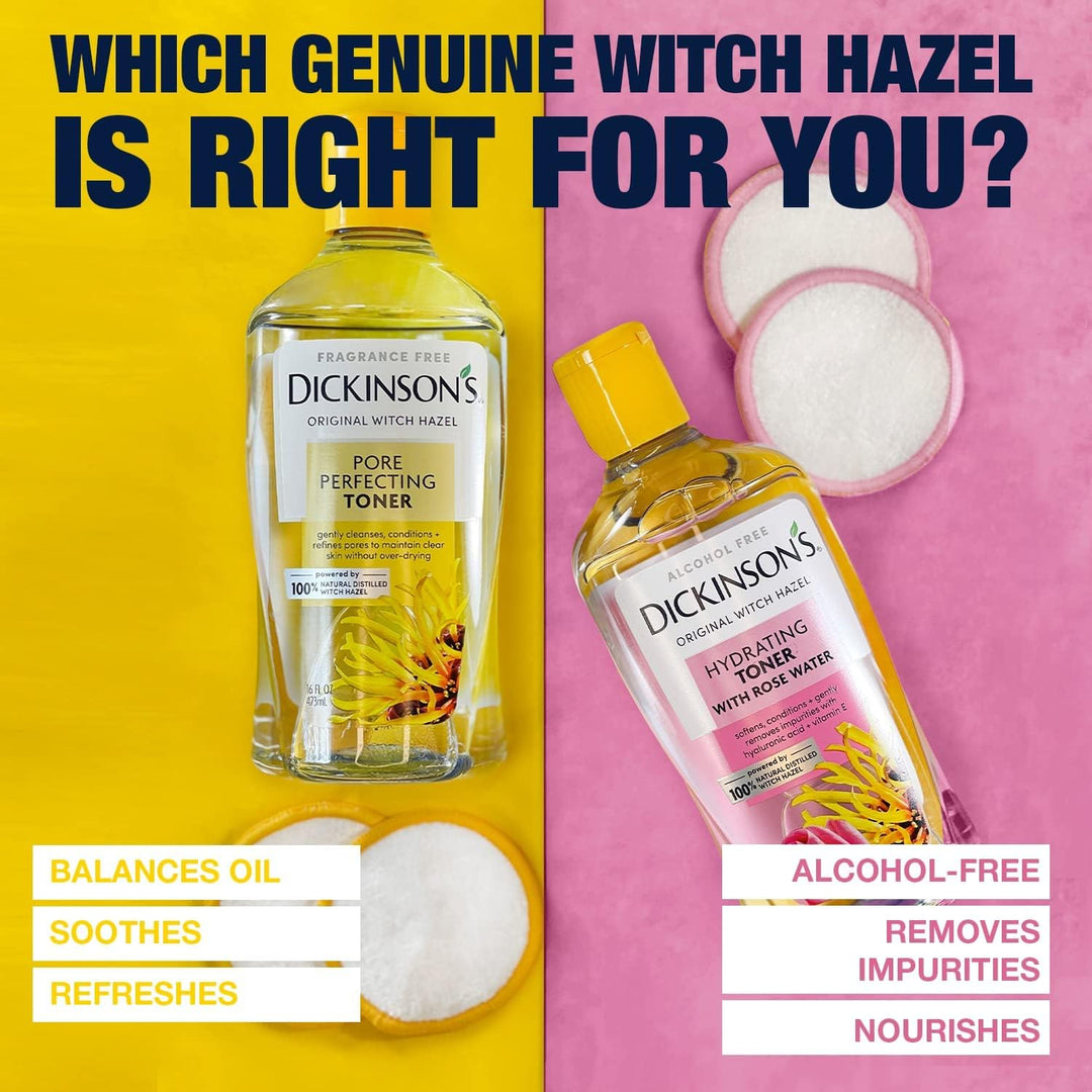 Dickinson's Original Witch Hazel Pore Perfecting Toner, Fragrance Free, 16 oz