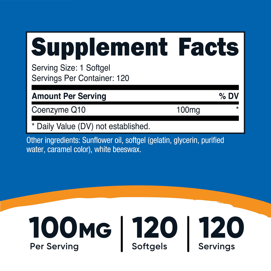 Nutricost CoQ10 Softgels, 100 mg, 120 Count