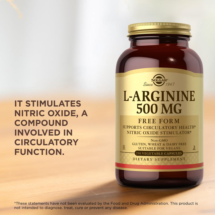Solgar L-Arginine 500 mg, 250 Count