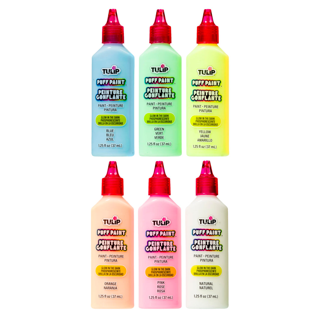 TULIP Dimensional Fabric Paint, Glow, 6 Count