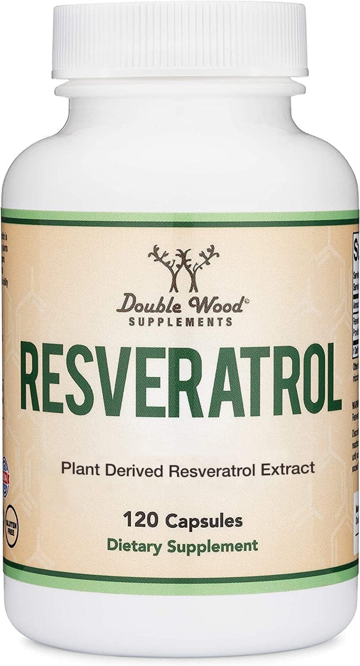 Double Wood Supplements Resveratrol, 500 mg, 120 Count