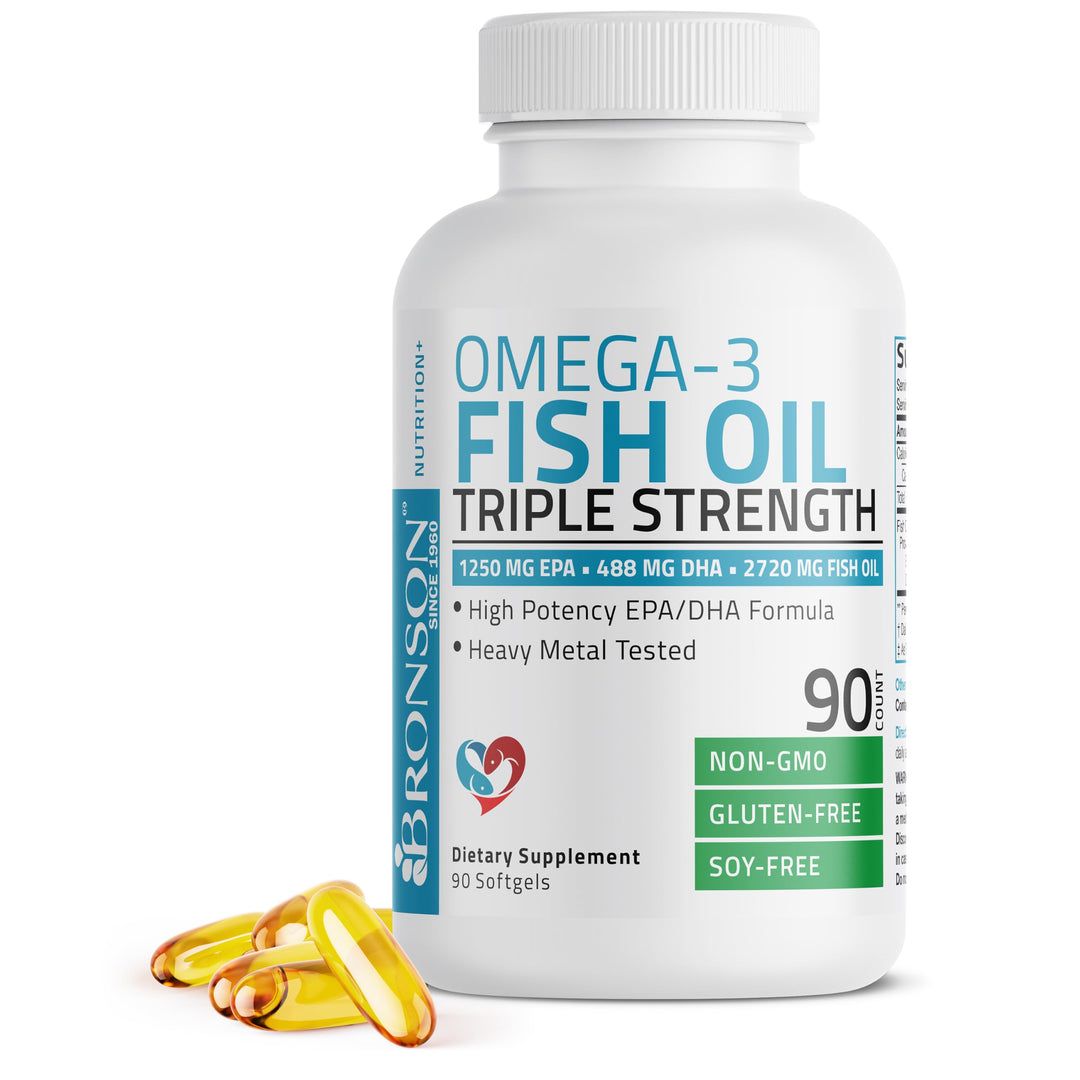 Bronson Omega-3 Fish Oil, Triple Strength, 90 Count