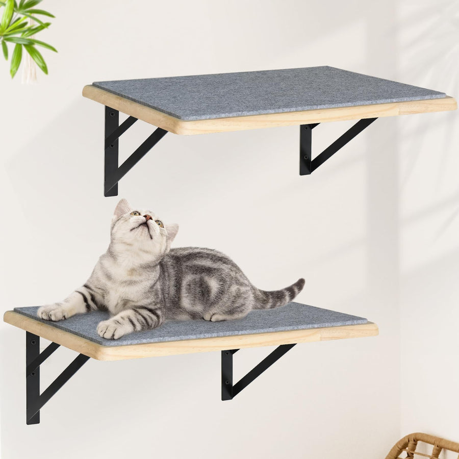 GADKE Cat Wall Shelves, Burlywood, 2 Count