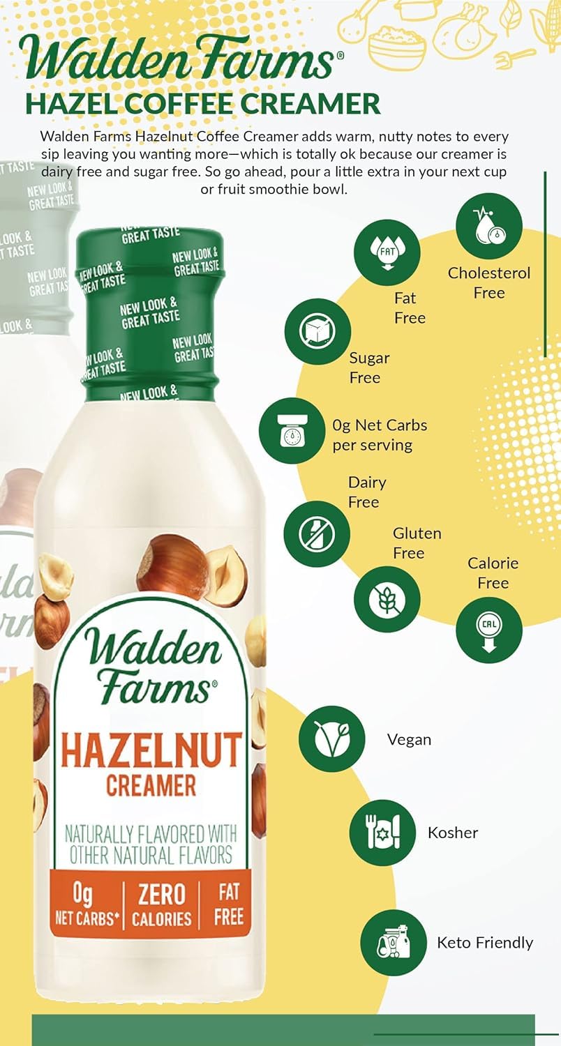 Walden Farms Coffee Creamer, Hazelnut, 12 oz