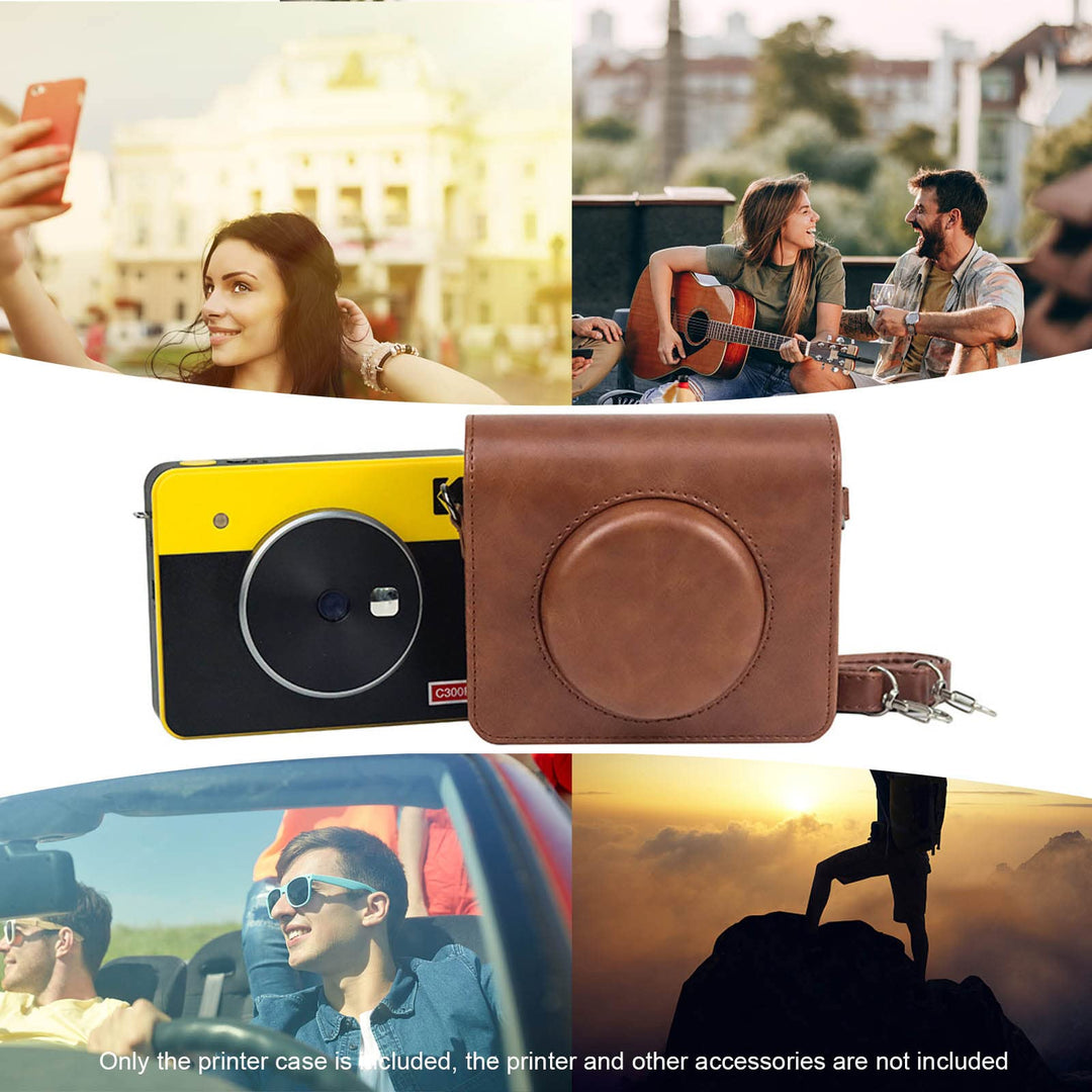 JINSERTA Protective Case For Kodak Mini Shot 3 Retro Instant Camera And Photo Printer, PU Leather
