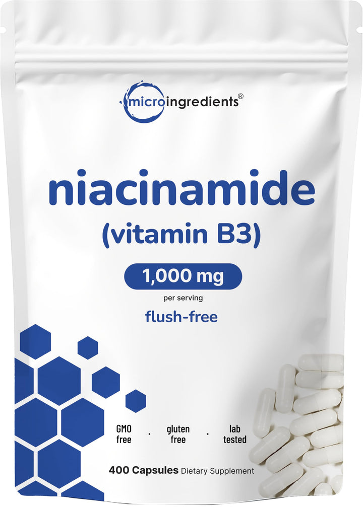Micro Ingredients Niacinamide Vitamin B3, 500 mg, 400 Count