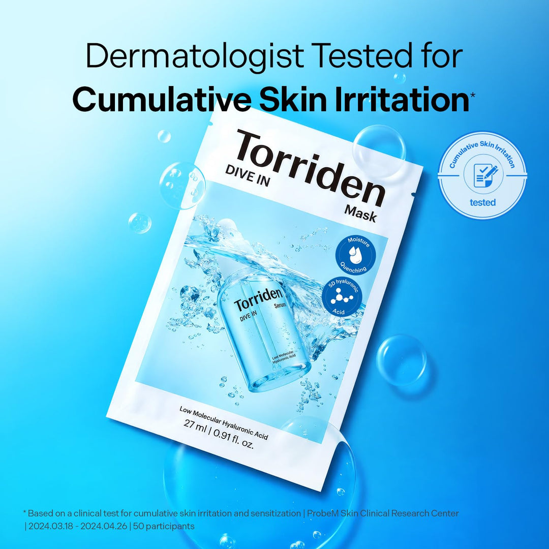 Torriden Dive In Hyaluronic Acid Facial Mask, 10 Count