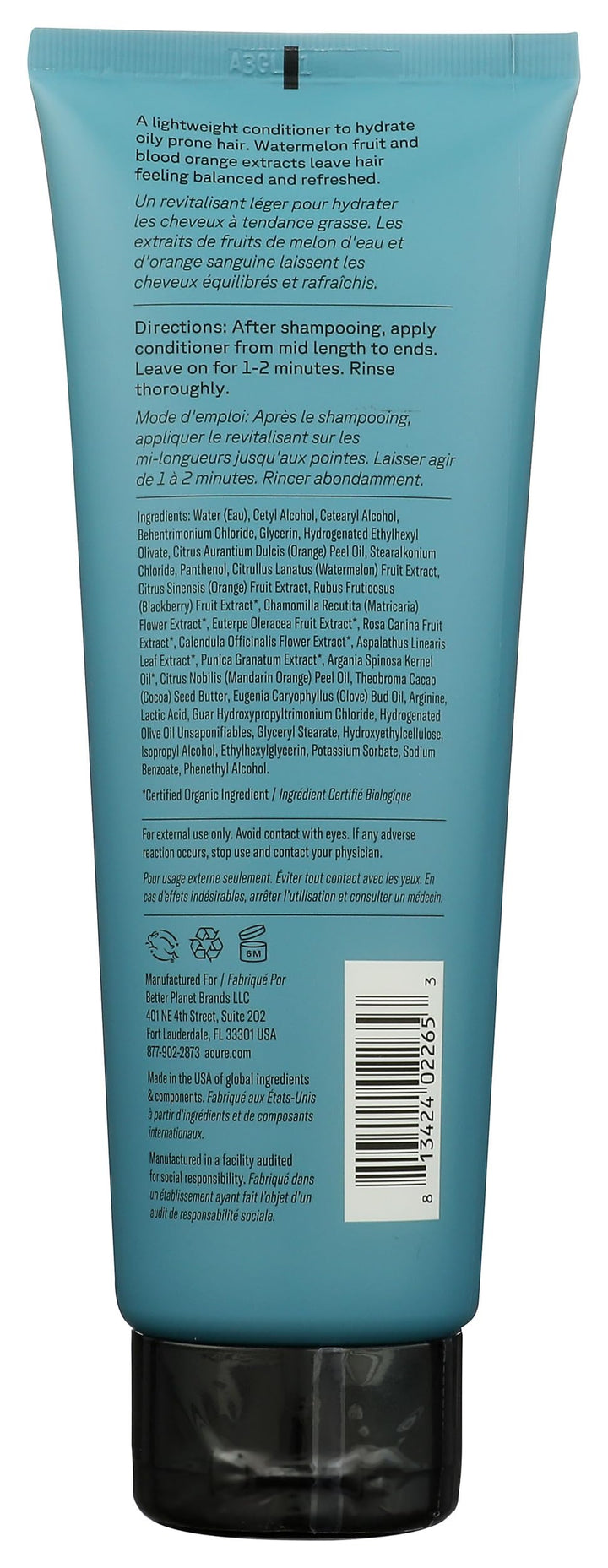 Acure Daily Workout Watermelon Conditioner, Watermelon & Blood Orange, 8 fl oz