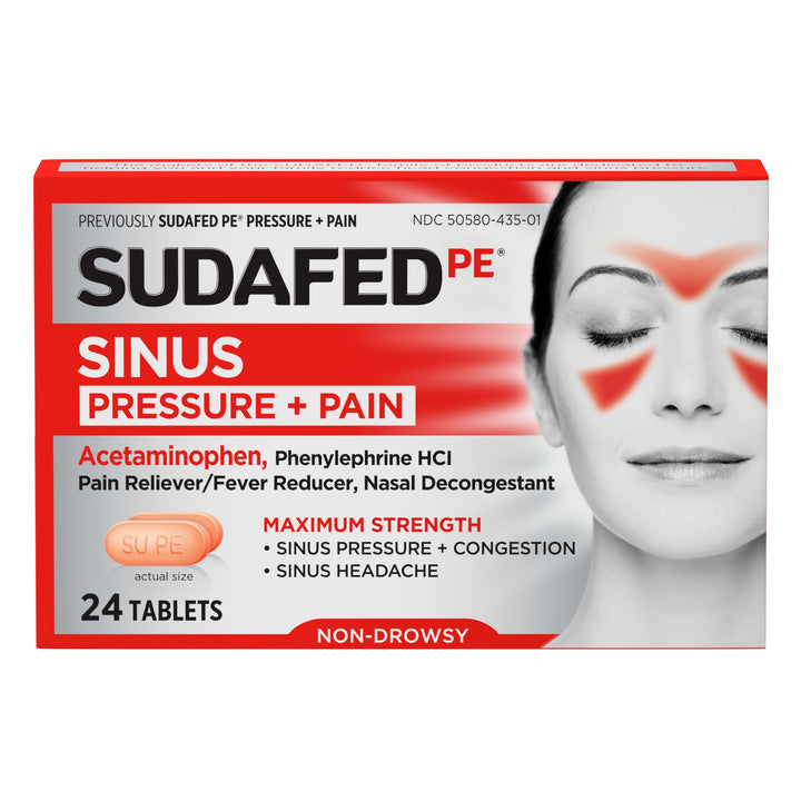 Sudafed PE Sinus Pressure Plus Pain Relief Maximum Strength, 24 Count