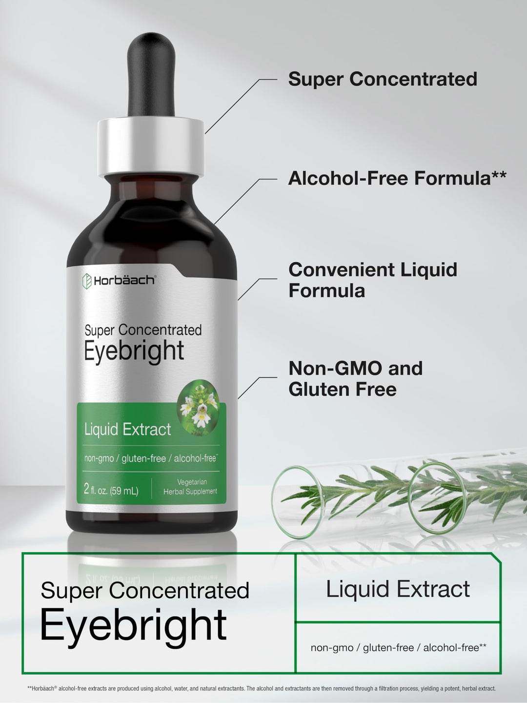 Horbäach Eyebright Herb Supplement, Alcohol Free, 2 fl oz
