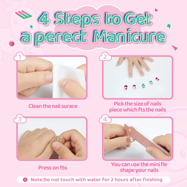 SeseBee Kids Press On Nails, Unicorn, 144 Count