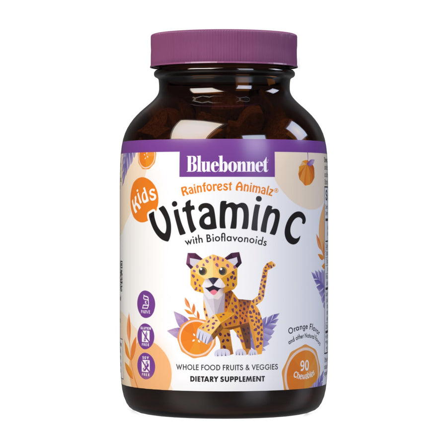 BlueBonnet Rainforest Animalz Vitamin C Chewable, Orange, 250 mg, 90 Count