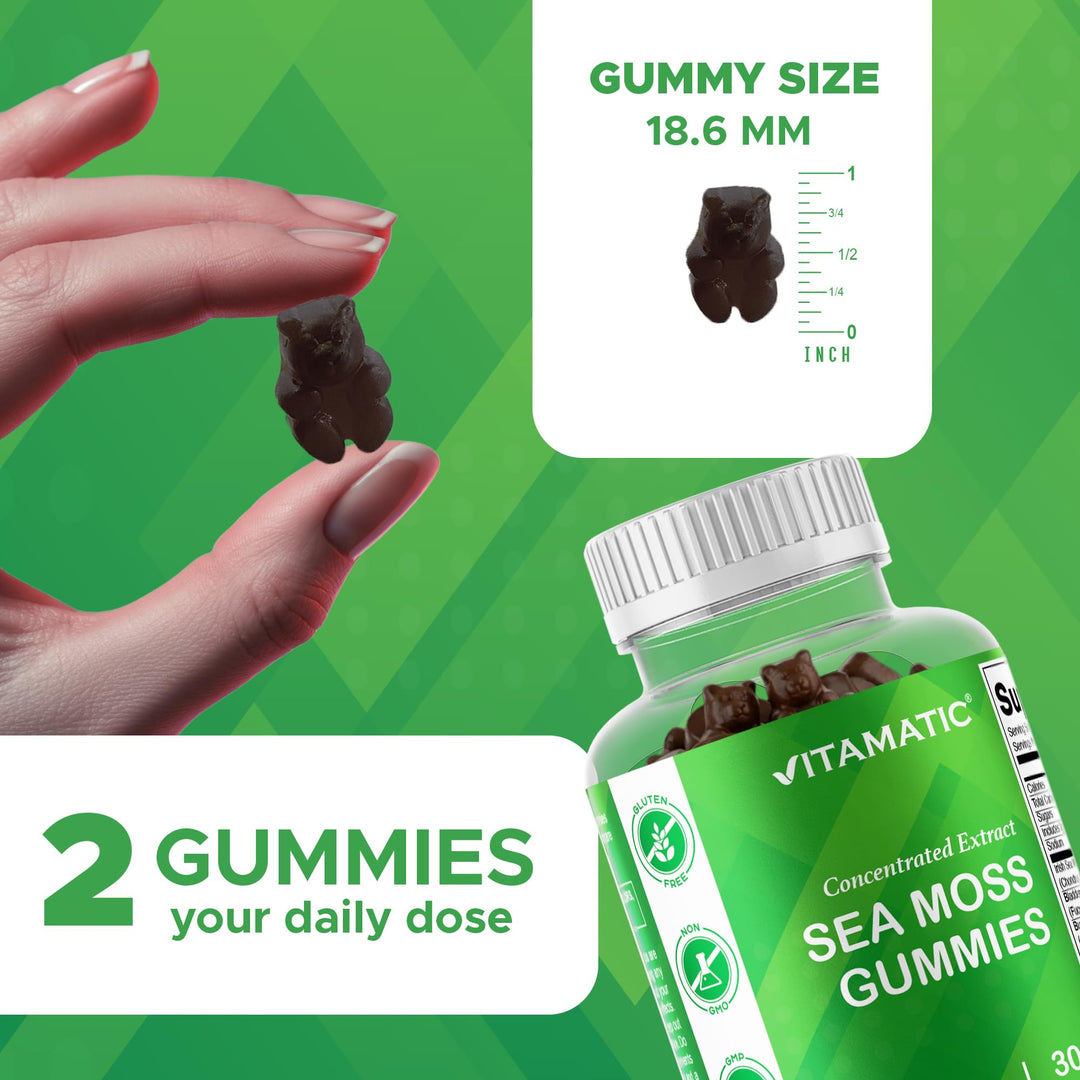 Vitamatic Sea Moss Gummies, 60 Count
