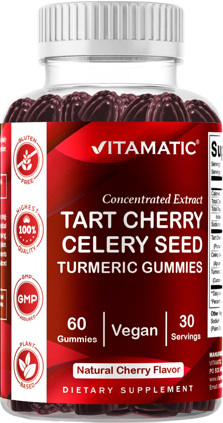 Vitamatic Tart Cherry with Celery Seed and Turmeric Gummies, 60 Count