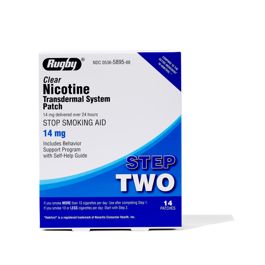 RUGBY LABORATORIES Clear Nicotine Patches, 14 mg, 14 Count