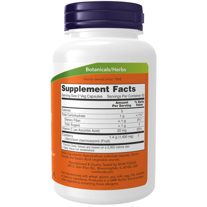 NOW Cranberry Caps With Vitamin C, 100 Count