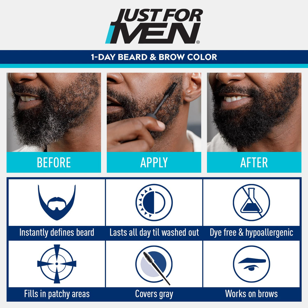 Just for Men 1-Day Beard & Brow Color, Black