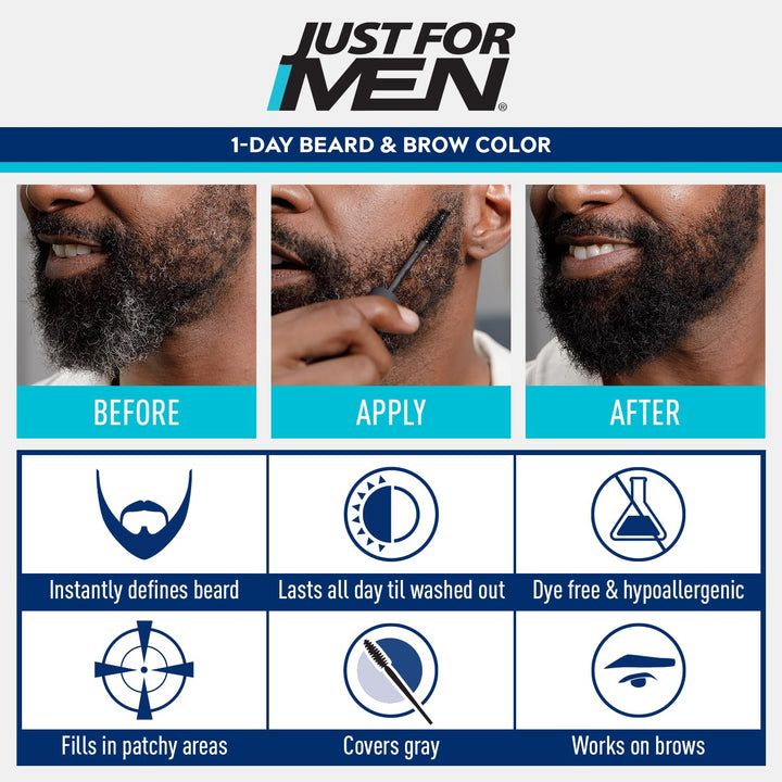 Just for Men 1-Day Beard & Brow Color, Black