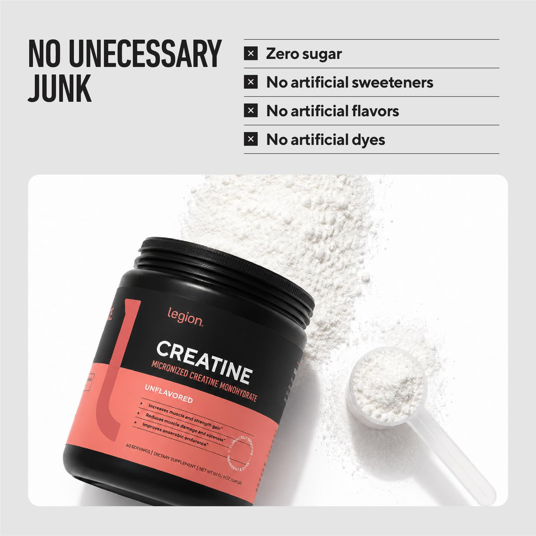 Legion Micronized Creatine, 60 Count
