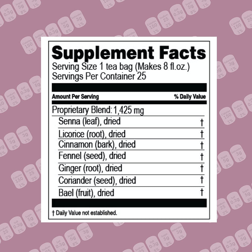 HYLEYS Wellness Tea, Colon Cleanse And Blackberry, 25 Count, 1.32 oz