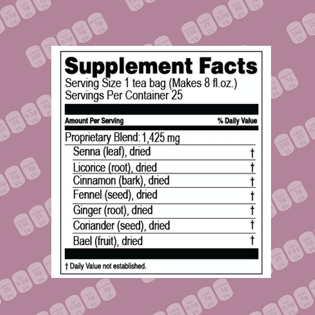 HYLEYS Wellness Tea, Colon Cleanse And Blackberry, 25 Count, 1.32 oz