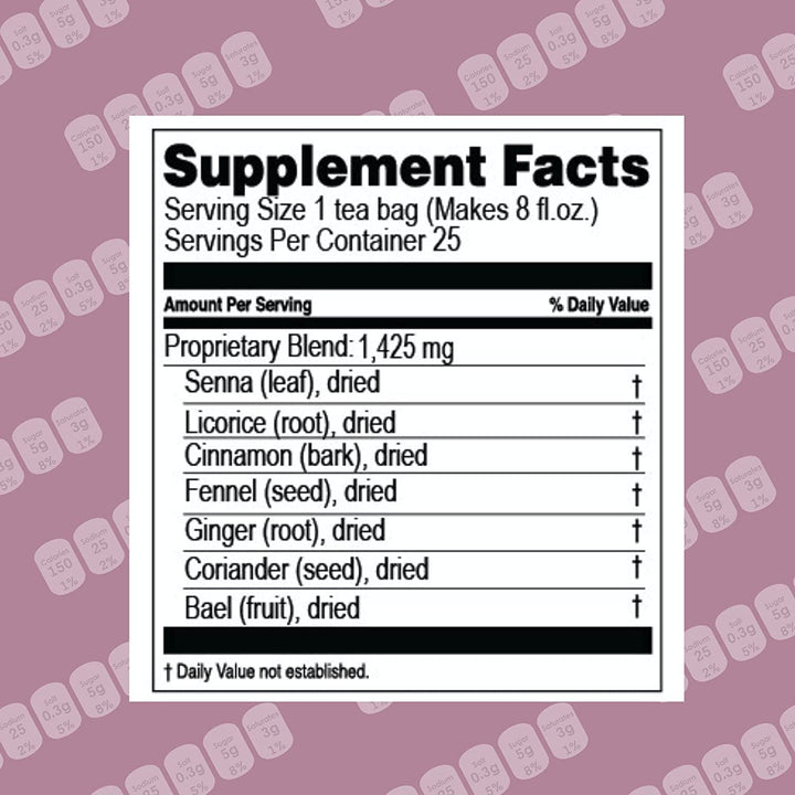 HYLEYS Wellness Tea, Colon Cleanse And Blackberry, 25 Count, 1.32 oz