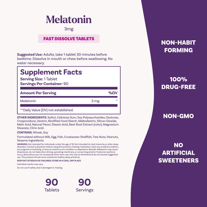 Natrol Melatonin Fast Dissolve, 3 mg, 90 Count