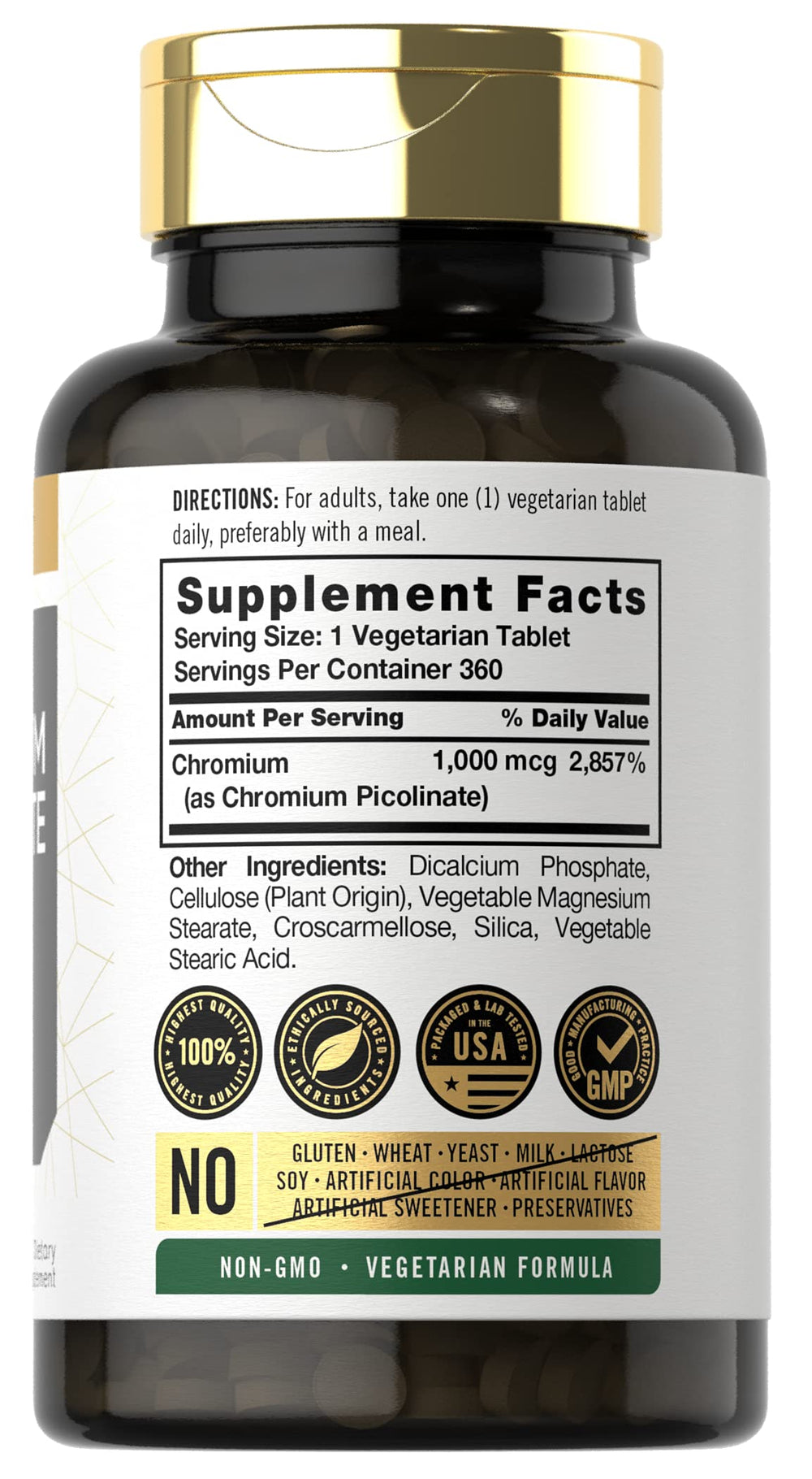 Carlyle Chromium Picolinate, 1000 mcg, 360 Count