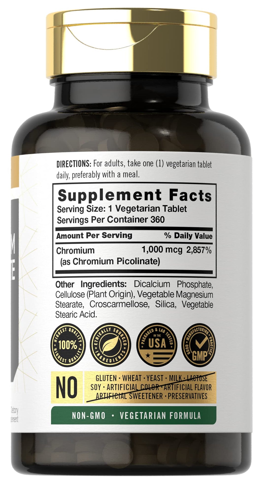 Carlyle Chromium Picolinate, 1000 mcg, 360 Count