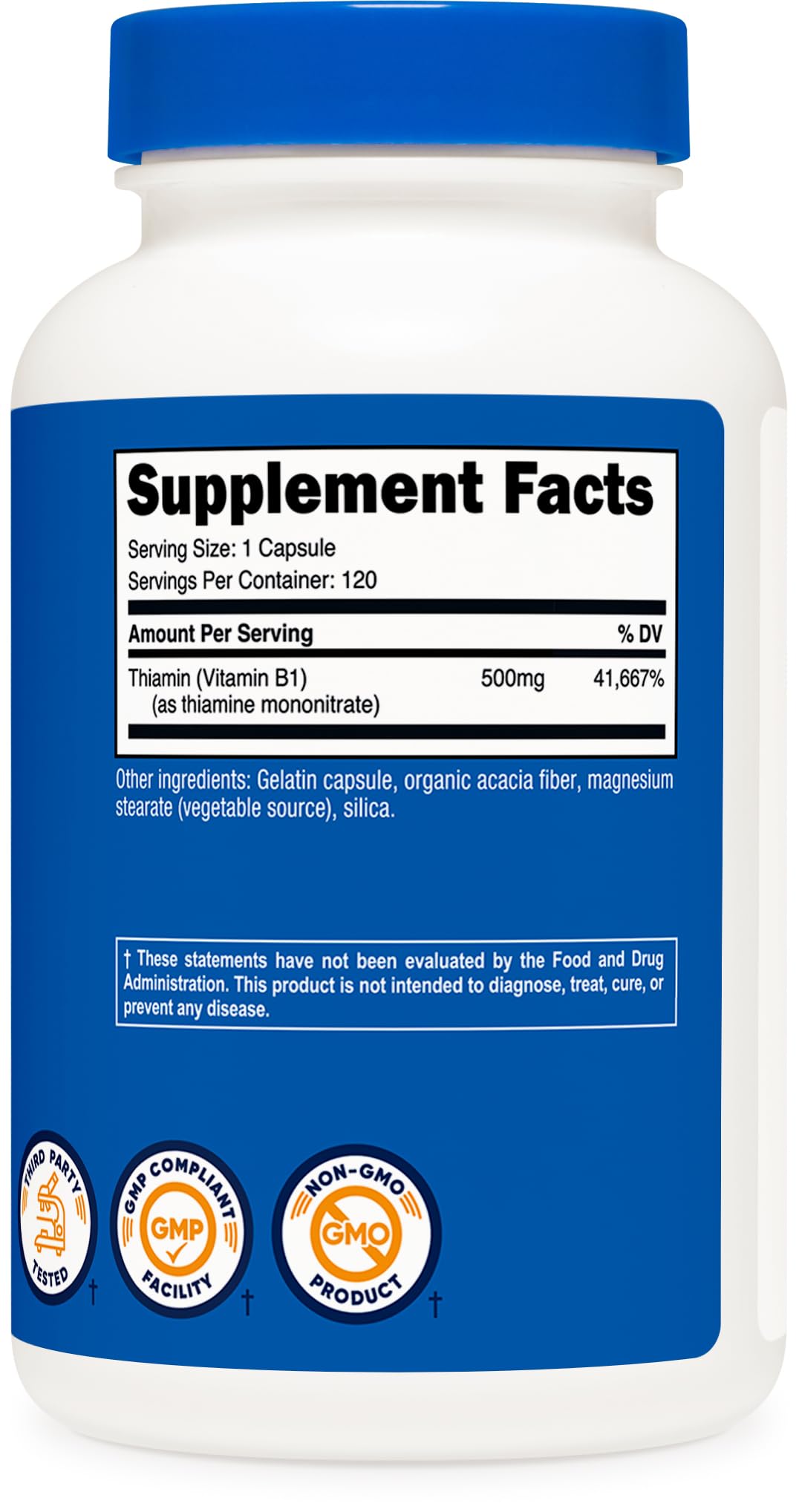 Nutricost Vitamin B1 Thiamine 500 mg, 120 Count