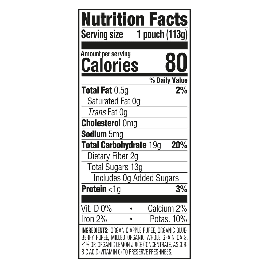 Happy Family Organic Baby Food, Apples Blueberries and Oats, 113 g