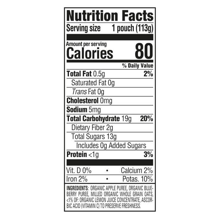 Happy Family Organic Baby Food, Apples Blueberries and Oats, 113 g