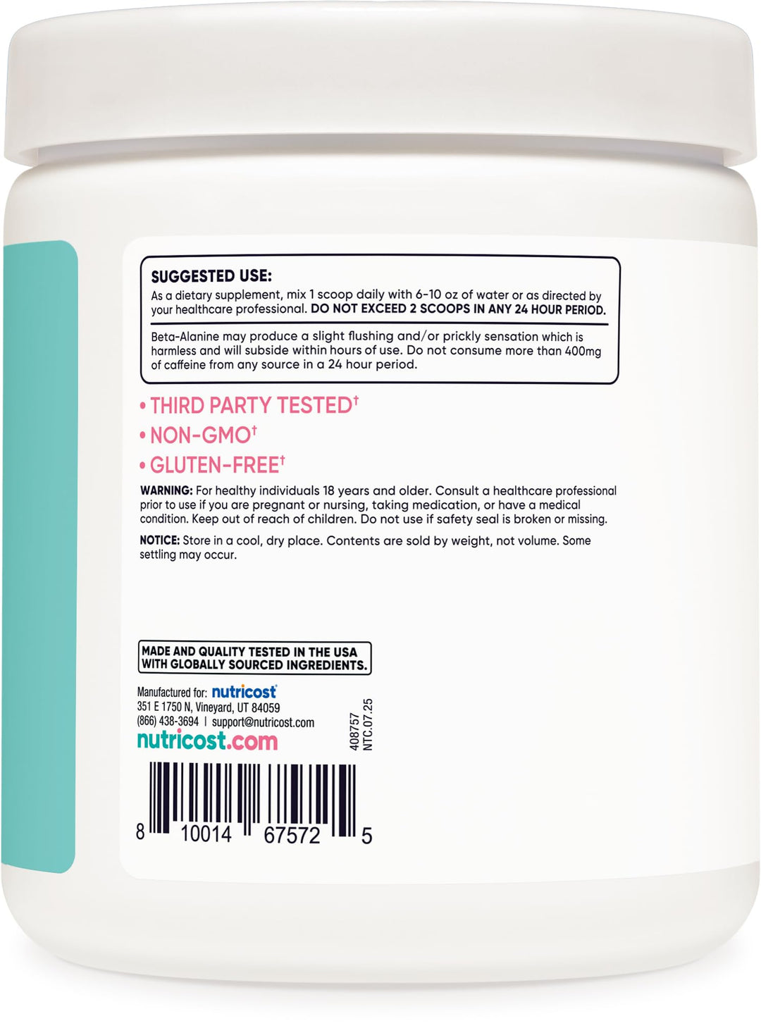 Nutricost Pre-Workout Powder, Peach Mango, 30 Servings