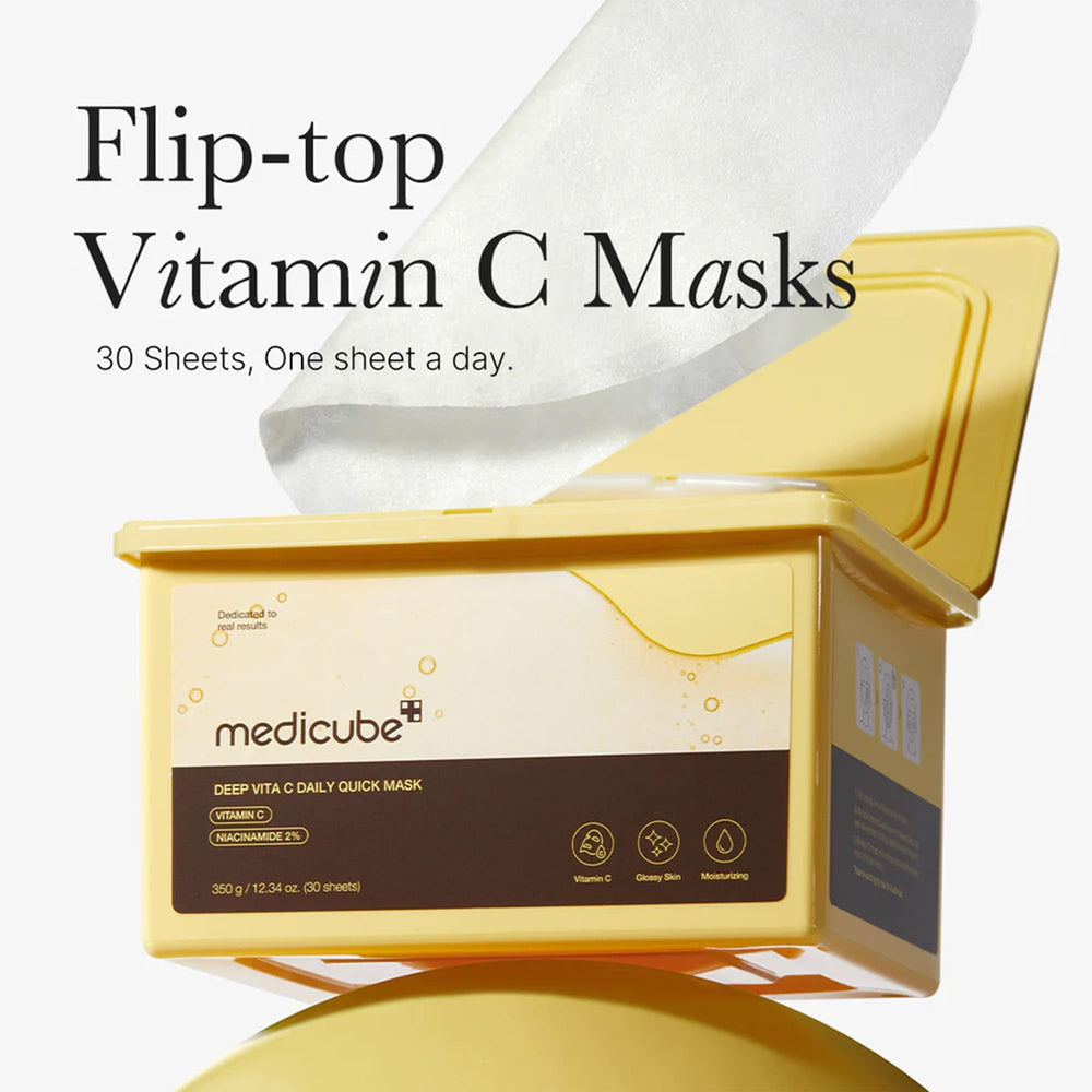 medicube Deep Vita C Daily Quick Sheet Masks, 30 Count