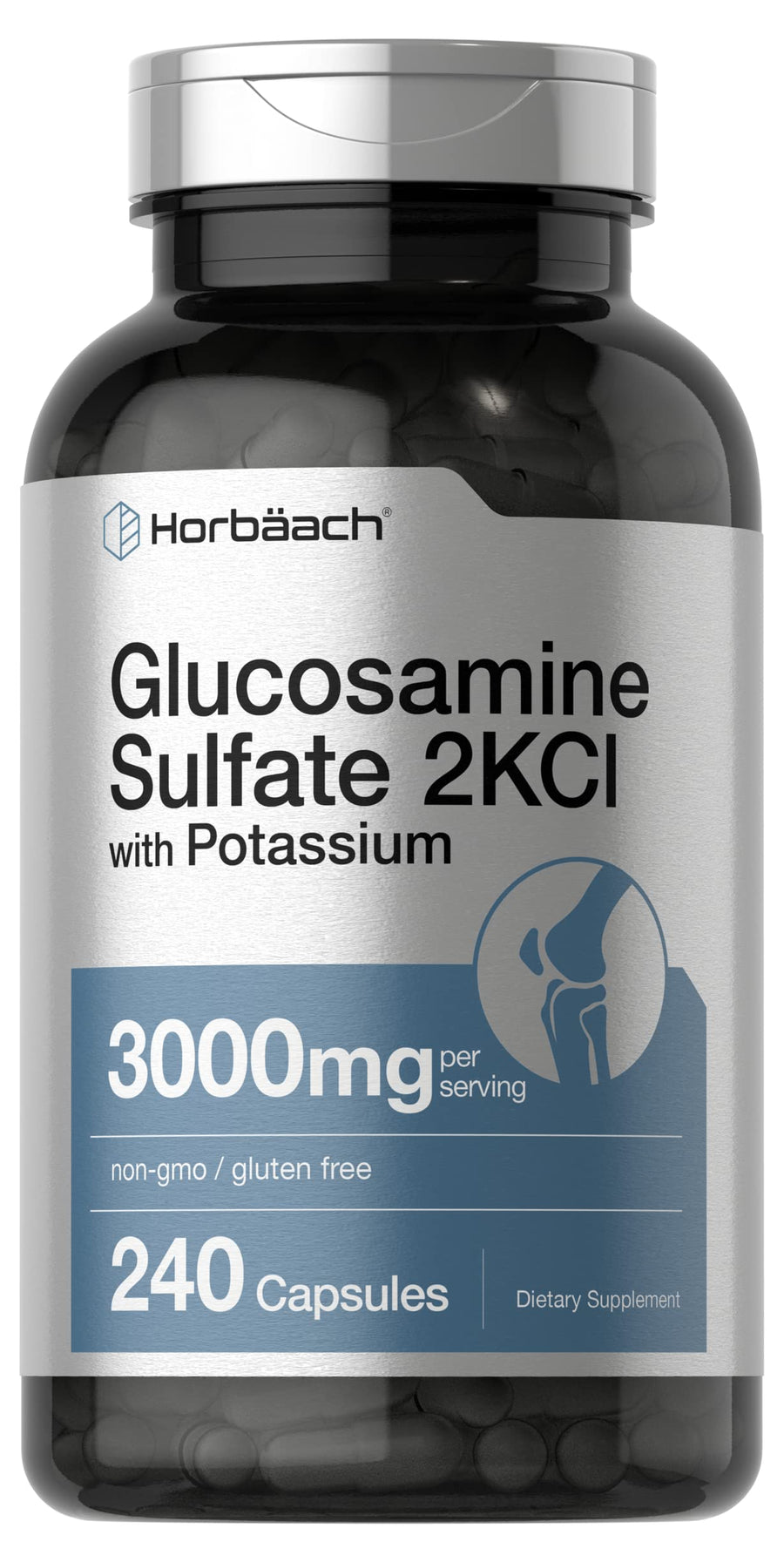 Horbäach Glucosamine Sulfate 2KCI, 3000 mg, 240 Count