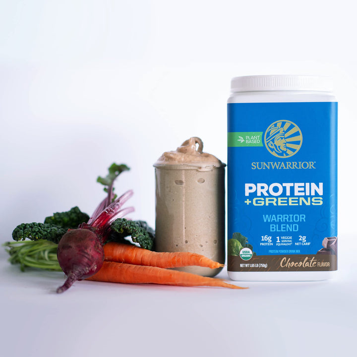 Sunwarrior Organic Protein Greens Superfood Powder, Chocolate, 30 Servings