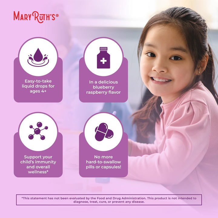 MARYRUTH'S Kids Elderberry Liquid Drops, 1 fl oz