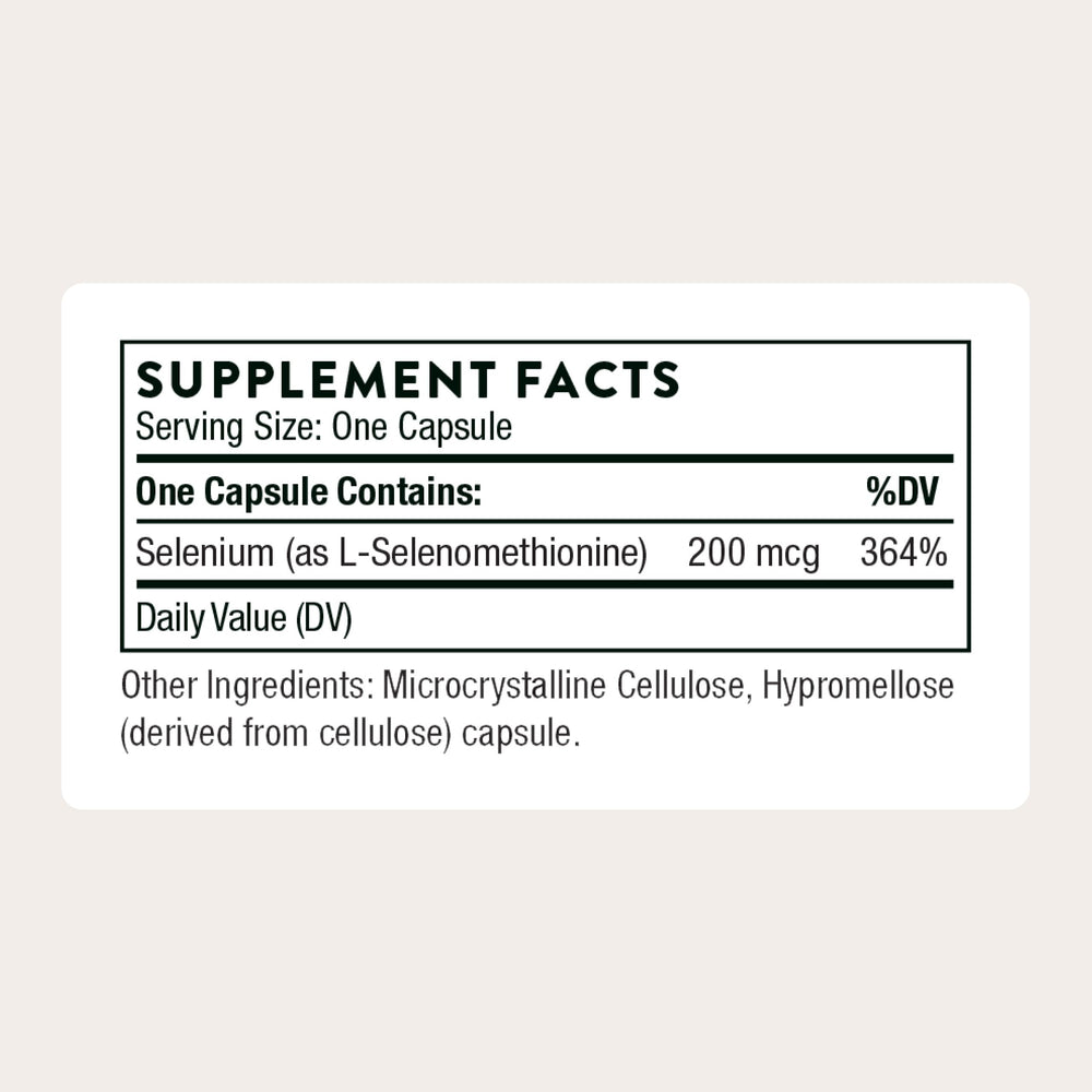 Thorne Research Selenium, 200 mcg, 60 Count