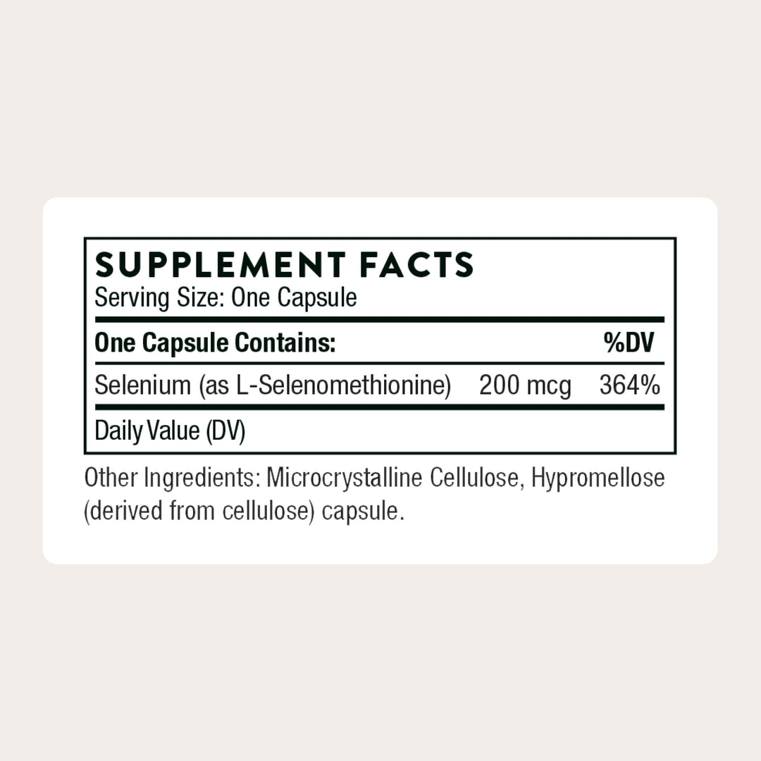 Thorne Research Selenium, 200 mcg, 60 Count