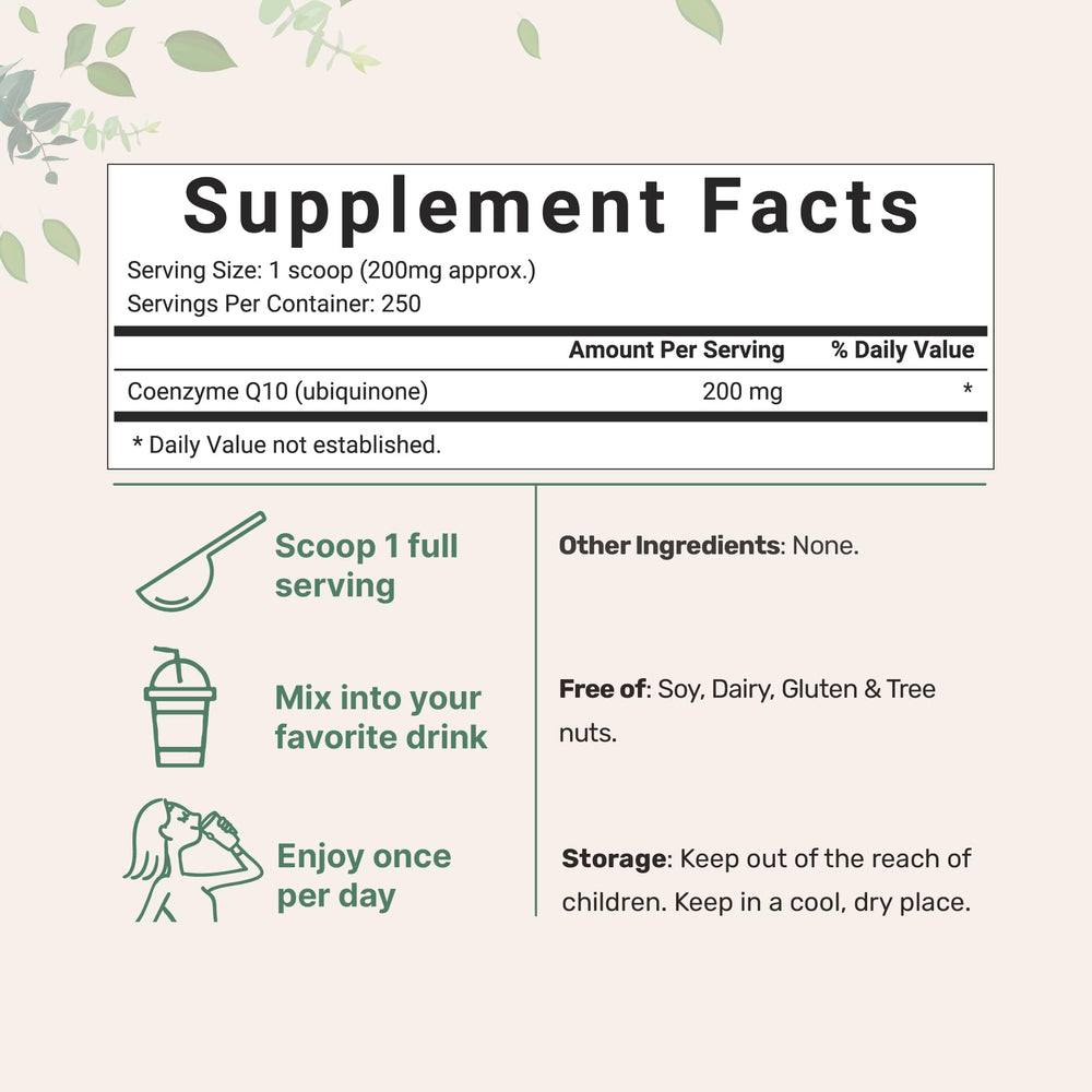 Micro Ingredients COQ10 Powder, 200 mg, 50 g